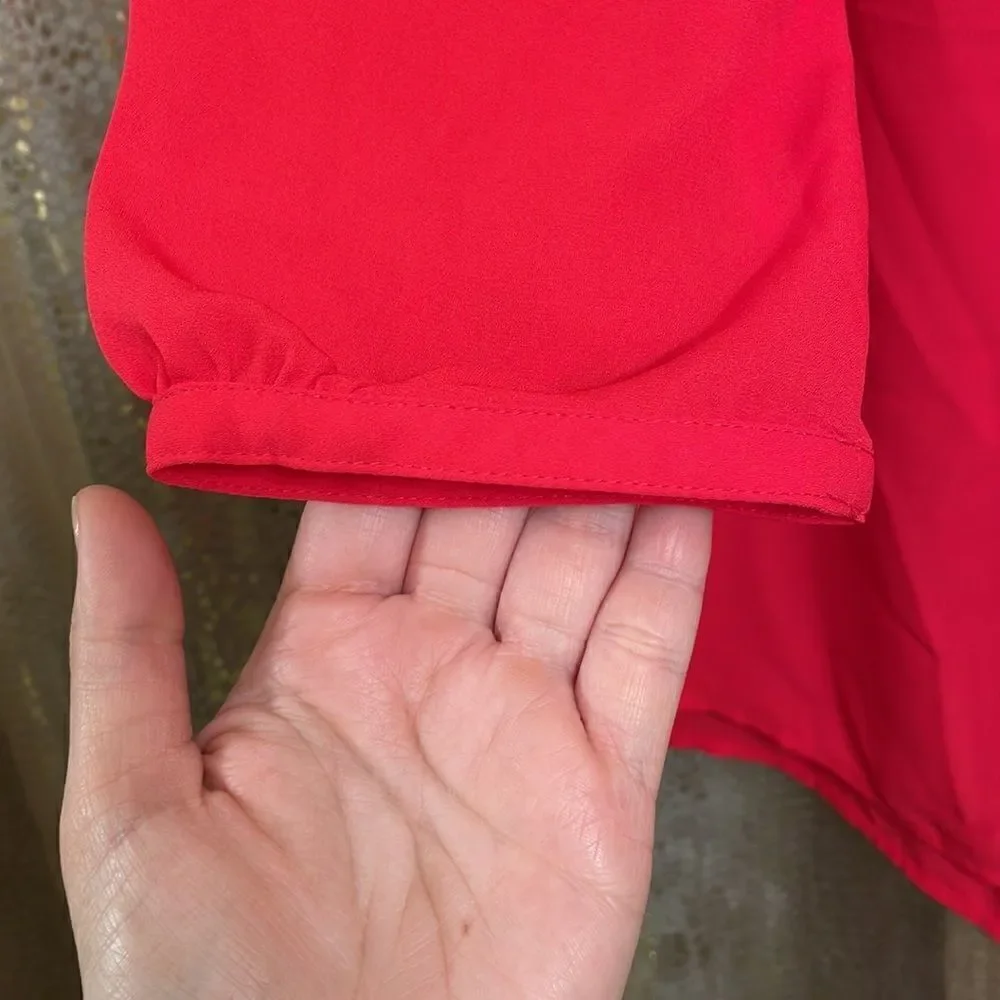NWT Express hot pink/red tunic style blouse, oversized and flowy, size S‎